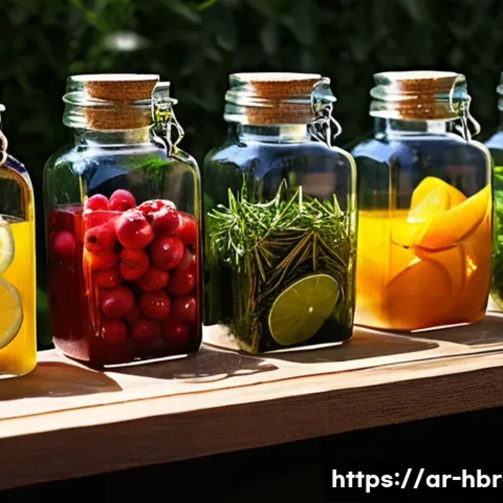 홈메이드 리큐어 제조 - **Prompt 1: Artisanal Citrus & Herb Liqueur Preparation**
    "A close-up, medium shot of a person's...